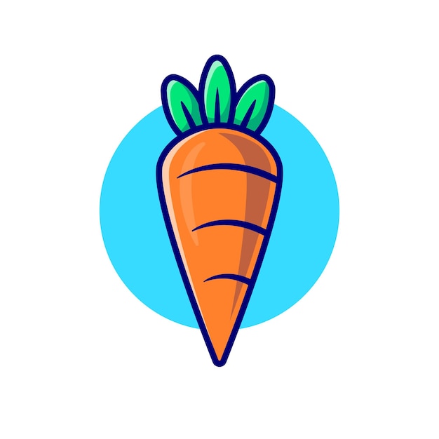 Carrot Vegetable Cartoon Vector Icon Illustration Food Nature Icon Concept Isolated Premium Vector