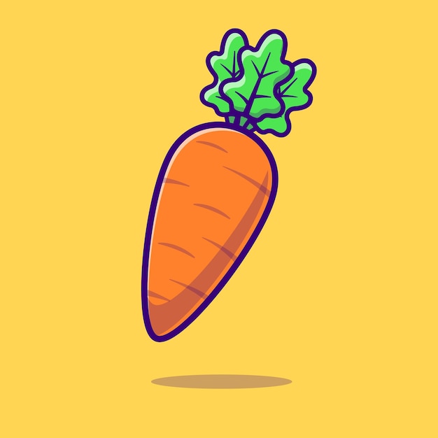 Free vector carrot vegetable cartoon vector icon illustration food nature icon concept isolated premium vector