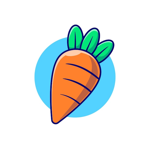 Free Vector carrot vegetable cartoon vector icon illustration food objects icon concept isolated premium vector