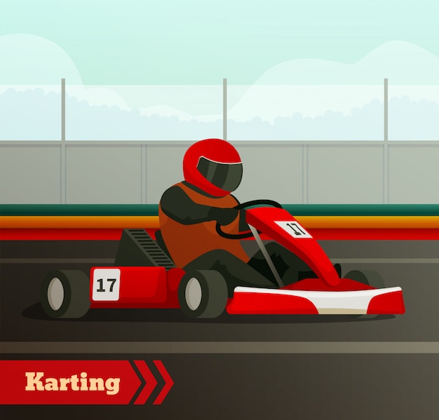 Cart Race Flat Background