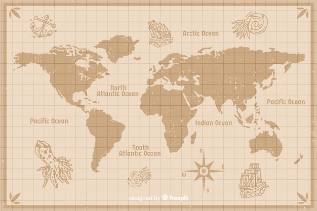 Free Vector cartography wintage world map design