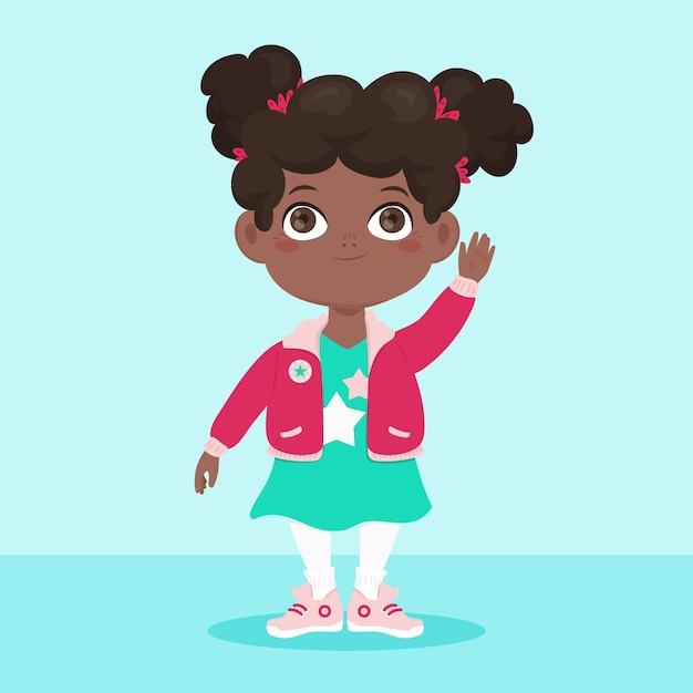 Free Vector cartoon african american girl