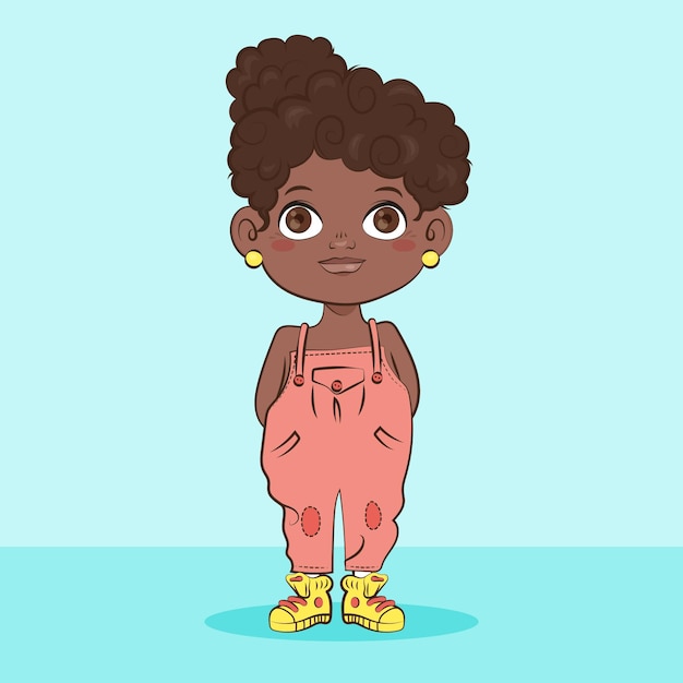 Free Vector cartoon african american girl