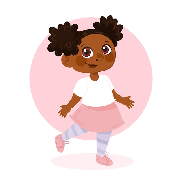 Cartoon african american girl