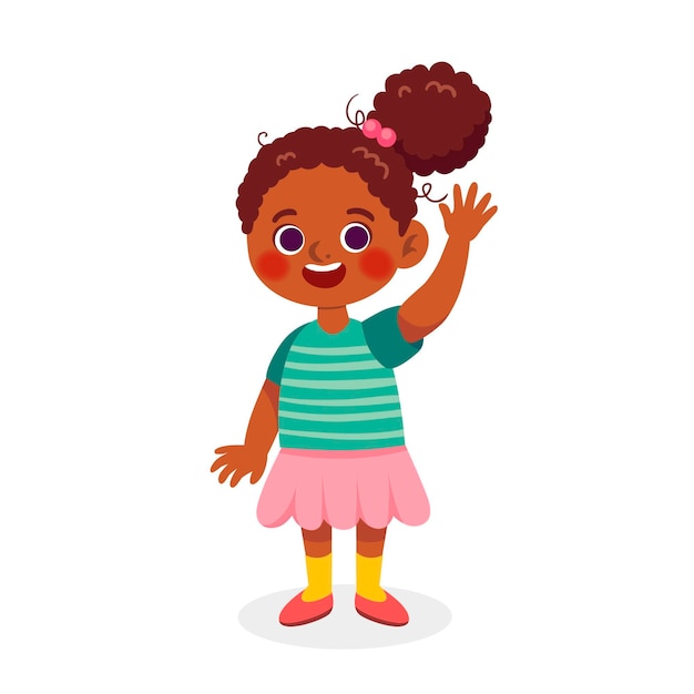 Free Vector cartoon african american girl