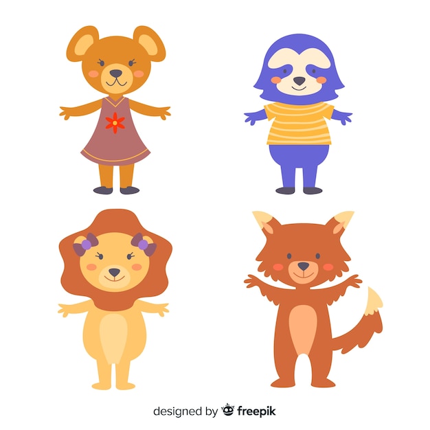 Cartoon animal collection illustration