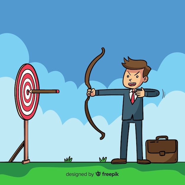 Free Vector cartoon archer leadership background