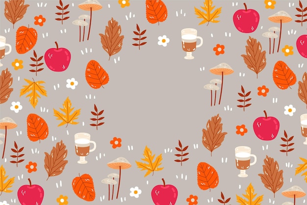 Free Vector cartoon autumn background