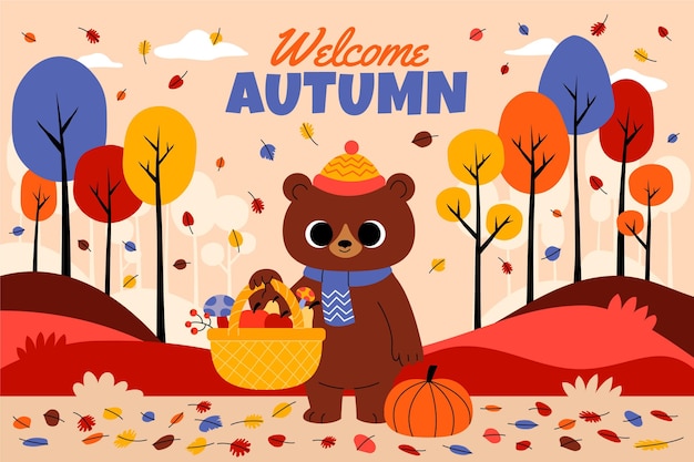 Cartoon autumn background