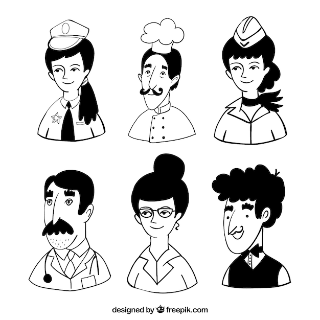 Cartoon avatars with classic style