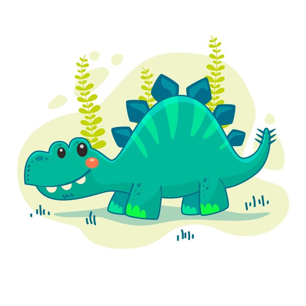 Cartoon baby dinosaur illustrated