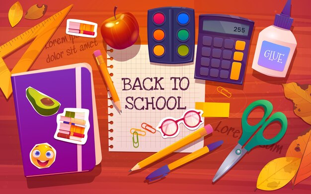 Cartoon back to school background