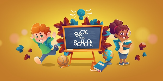 Cartoon back to school background