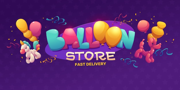 Free Vector cartoon balloon store background