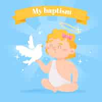 Free vector cartoon baptism concept illustration