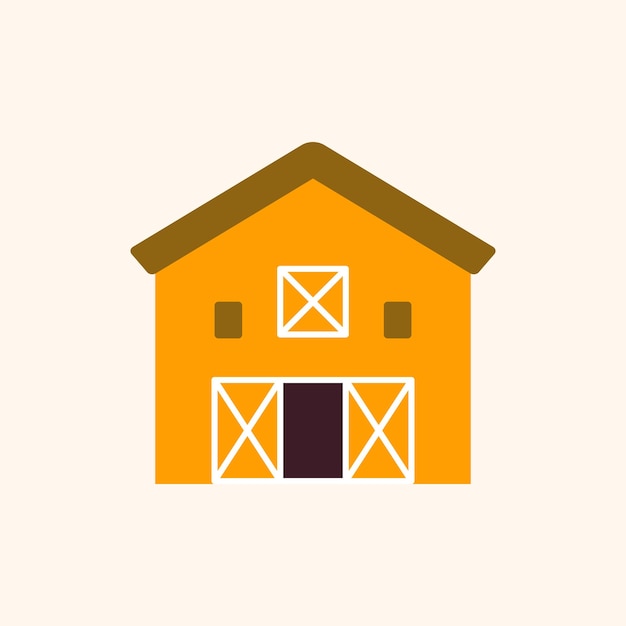 Cartoon barn vector agriculture icon