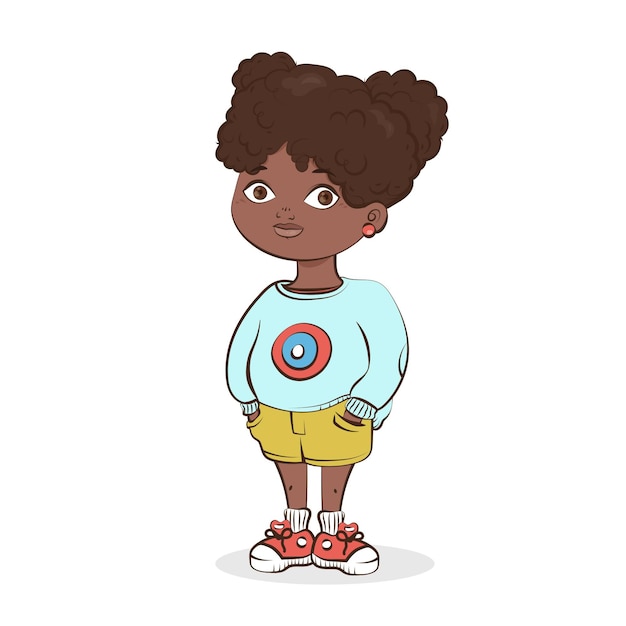 Cartoon black girl illustration