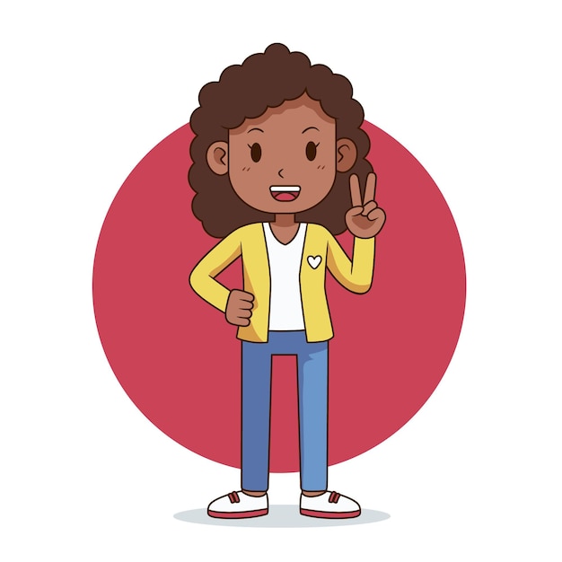 Free Vector cartoon black girl illustration