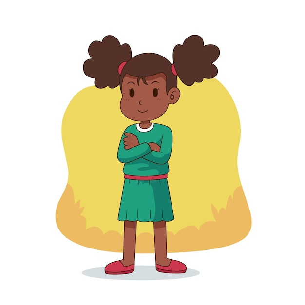 Free vector cartoon black girl illustration