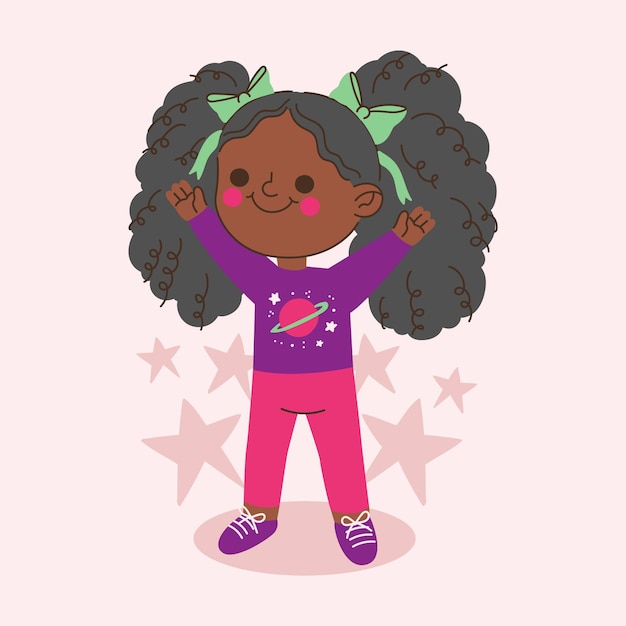 Free vector cartoon black girl illustration