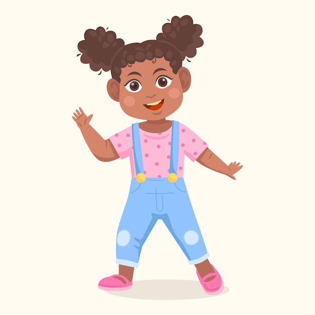 Free Vector cartoon black girl illustration