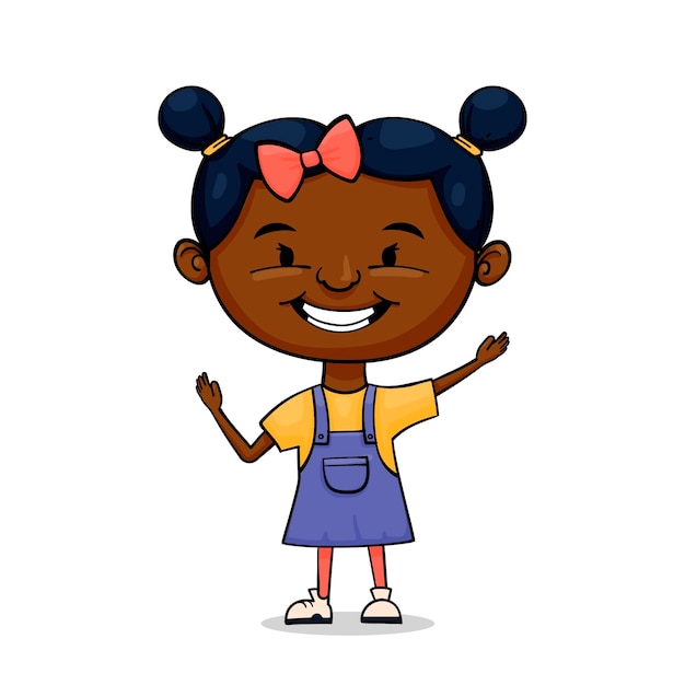 Free vector cartoon black girl illustration