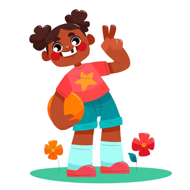 Cartoon black girl illustration