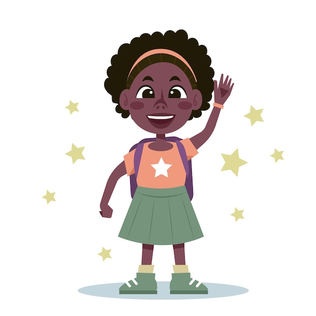 Free vector cartoon black girl illustration