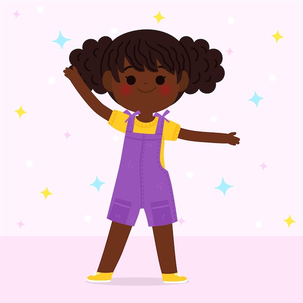 Free vector cartoon black girl illustration