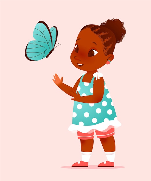 Cartoon black girl illustration