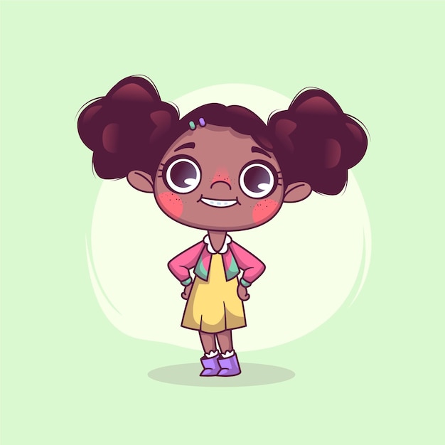 Free vector cartoon black girl illustration