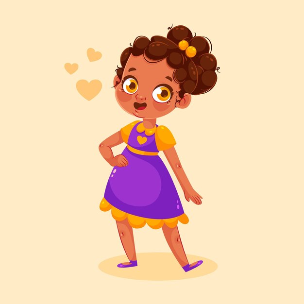 Cartoon black girl illustration