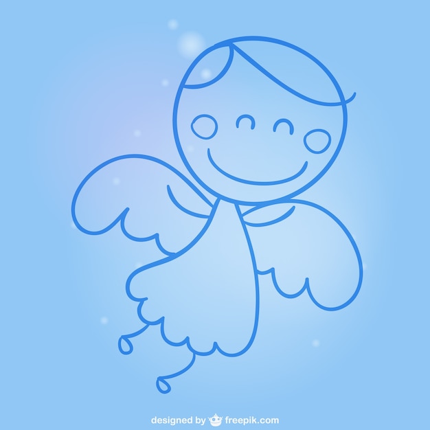 Free Vector cartoon blue angel