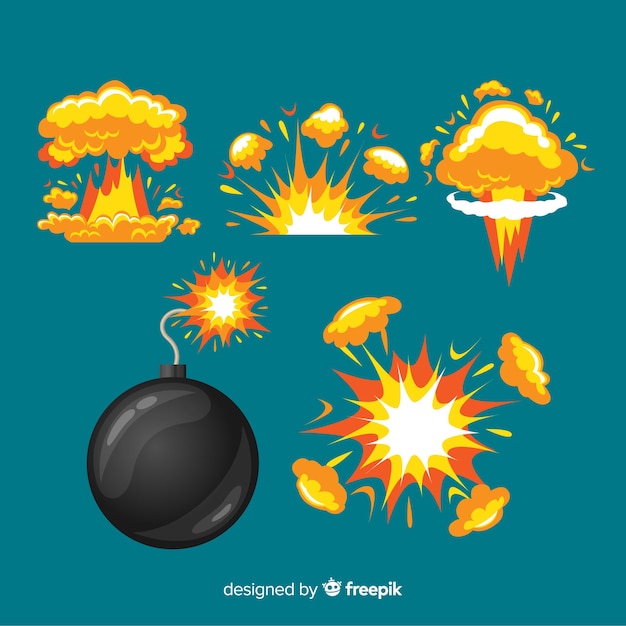 Cartoon bomb and explosion effect collection