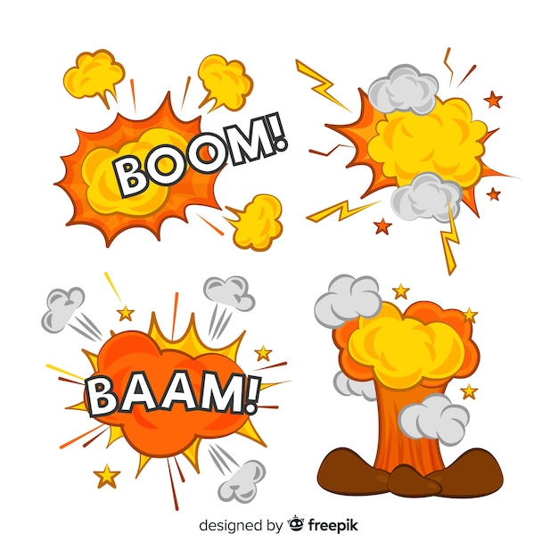 Cartoon bomb and explosion effect collection