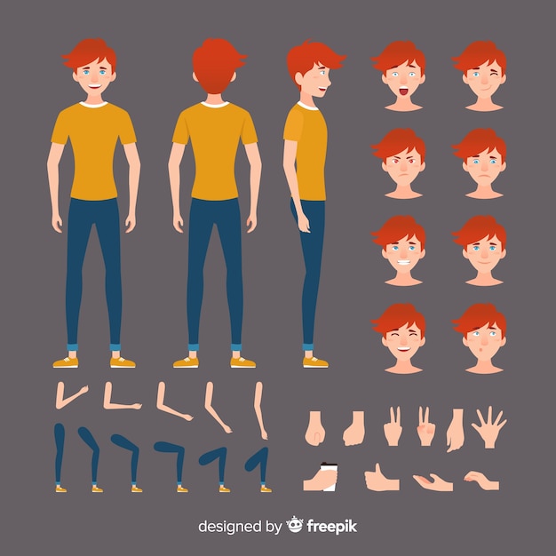 Cartoon boy character template