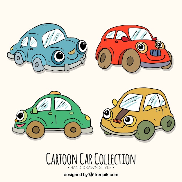 Free vector cartoon car pack