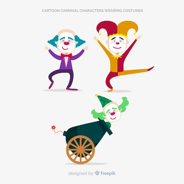 Free Vector cartoon carnival characters wearing costumes