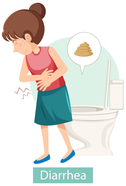 Free Vector cartoon character with diarrhea symptoms