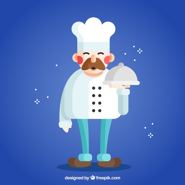 Free vector cartoon chef with flat design