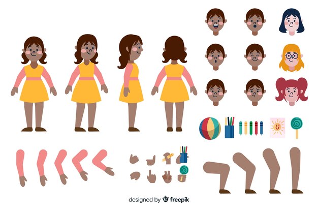 Cartoon child character template