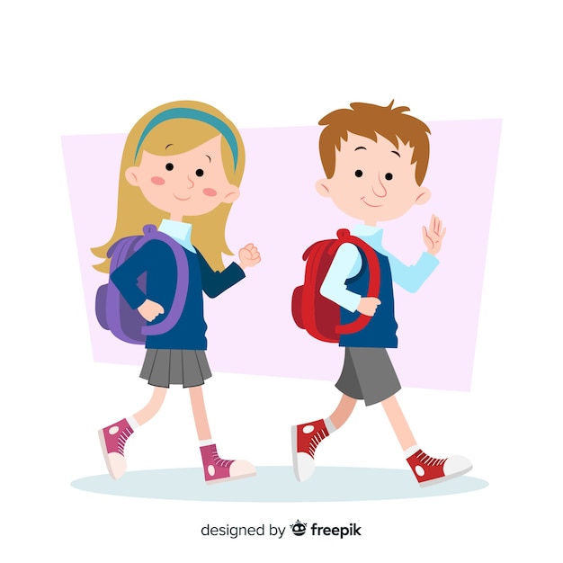 Free Vector cartoon children back to school background