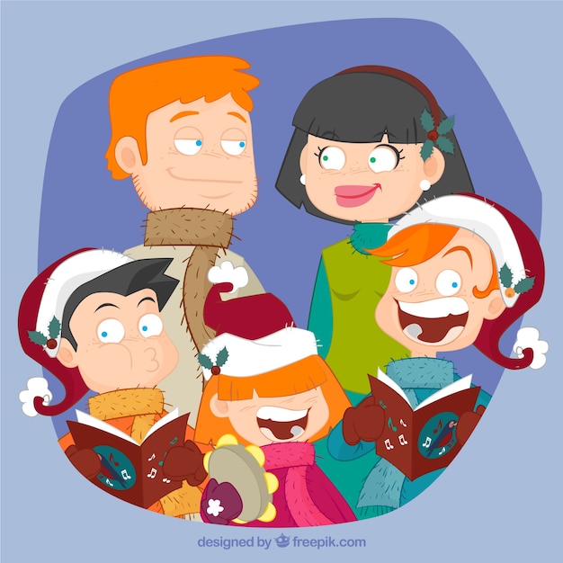 Cartoon christmas family