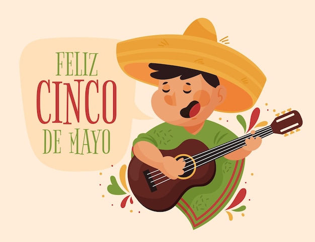 Free Vector cartoon cinco de mayo illustration