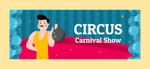 Cartoon circus show facebook cover