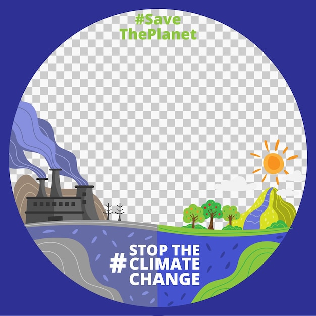 Cartoon climate change facebook frame