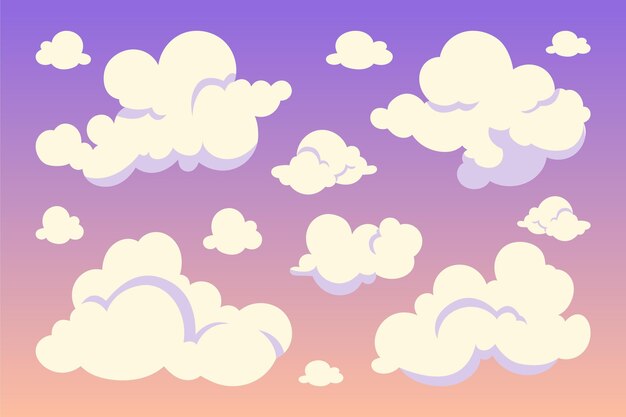 Cartoon clouds collection