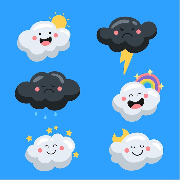 Cartoon clouds collection