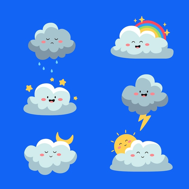 Cartoon clouds collection