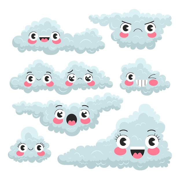 Free vector cartoon clouds collection